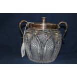 A quality hobnail cut glass Victorian biscuit barrel with fully hallmarked silver fittings