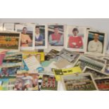 A box of assorted sporting related ephemera & other