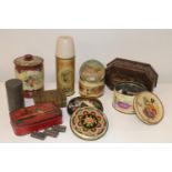 A job lot of vintage tins etc