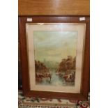 A framed & signed water colour 72cm x 55cm collection only