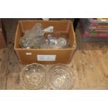 A box of vintage cut glass etc collection only
