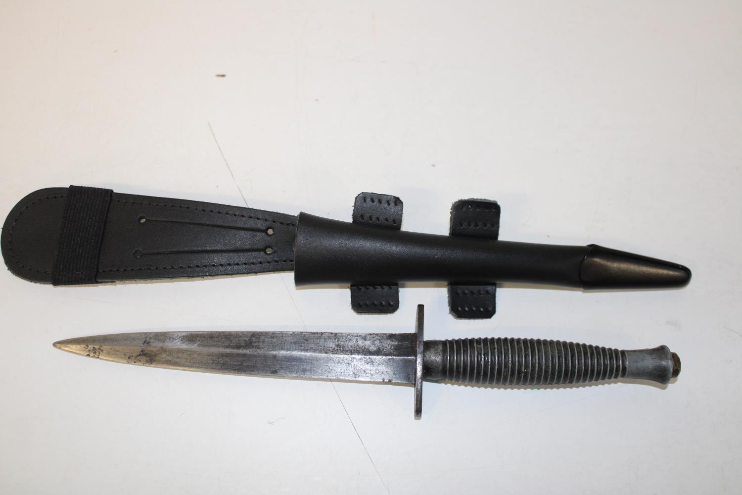 A rare WW2 Fairbairn Sykes Commando fighting knife, stamped William Rogers 'I cut my way' unusual