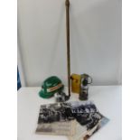 A selection of mining related items that belonged to A Darwell of the Miners Rescue Service of