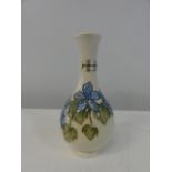A vintage Moorcroft posy vase (design unknown possibly Campanula) 6 inches tall