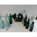 A job lot of vintage bottles & novelty bottle holder