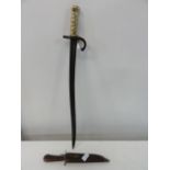 A French 1868 pattern musket bayonet and one other
