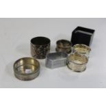 A selection of white metal items