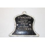 A cast Railway Plaque 17cm x 18cm