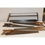 Five vintage hand saws collection only
