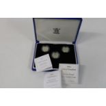 Three silver one pound proof coins 2003,2004,2005