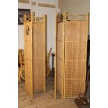 Two bamboo screens 1.30 meters tall x 1.30 meters wide when extended collection only