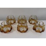 Six vintage glass shades (one shade dammaged)