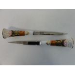 A pair of Royal Worcester paper knives