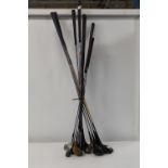 A selection of vintage golf clubs collection only