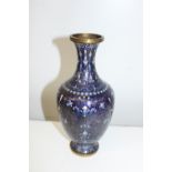 A blue ground cloissone vase 22cm tall