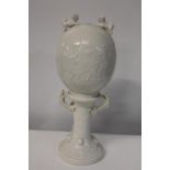 Blanc de China porcelain lamp (no fittings) 42cm tall