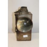 A vintage railway bullseye lamp