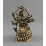 Sitzender sechsarmiger Bodhisattva, mit achtarmiger Shakti vereint,