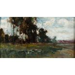 Impressionist Anf. 20. Jh. Landschaft. Öl/Holz. 11,5 x 20 cm. R
