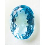 Loser Blautopas, oval, facettiert, 11,20 ct.