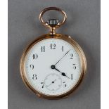 Goldene IWC-Taschenuhr, 14 ct. Glattes Lepine-Gehäuse, rs. mit Monogramm "HK", Nr. 130390.