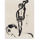 Marc Chagall. 1887 Witebsk - 1958 St. Paul-de-Vence. Handsign. Gleichgewichtskünstler auf Pferd, aus