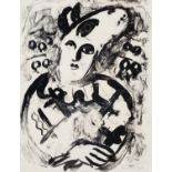 Marc Chagall. 1887 Witebsk - 1958 St. Paul-de-Vence. Handsign. Clown, aus der Zirkus-Serie 1956.