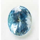 Loser Blautopas, oval, facettiert, 10,64 ct.