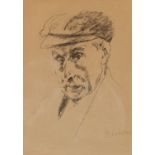 Max Liebermann. 1847 - Berlin - 1935. Handsign. Selbstportrait mit Mütze. Lithographie.