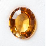 Loser Citrin in leuchtend gelber Farbe, oval, facettiert, 16,42 ct.