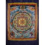 Thangka. Meditationsbild mit den vier Himmelsrichtungen und zahlreichen Aspekten aus der tibetischen