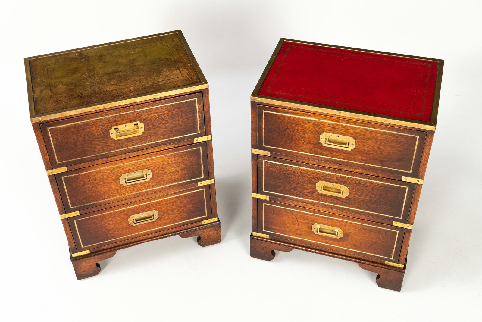 A PAIR OF BRASS MOUNTED MAHOGANY SIDE COMMODES - Image 3 of 6