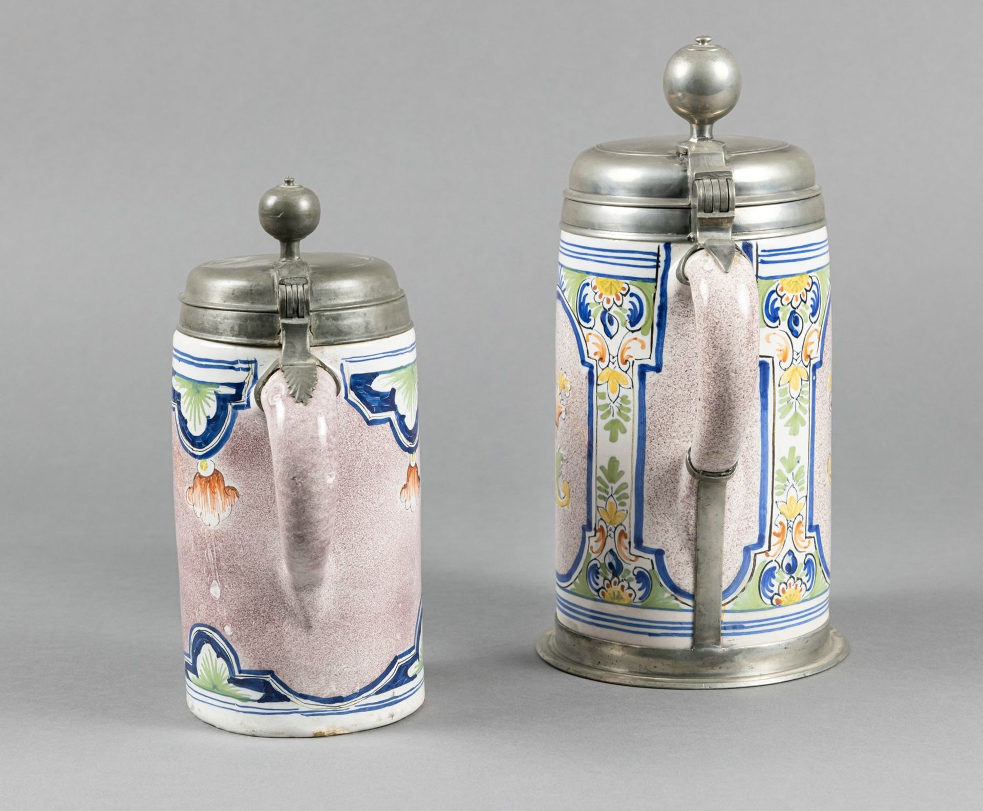 TWO FAIENCE TANKARDS - Image 4 of 7