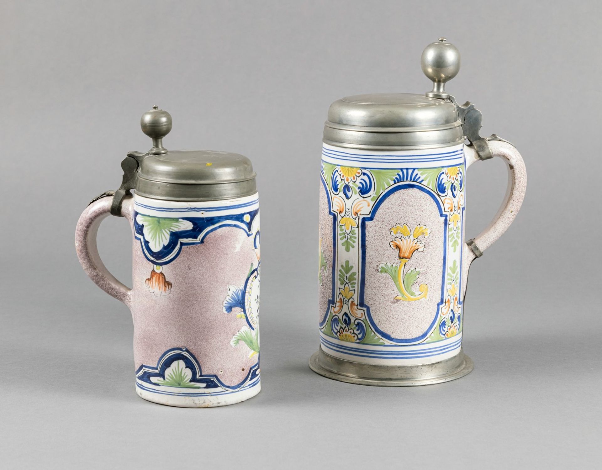 TWO FAIENCE TANKARDS - Image 2 of 7