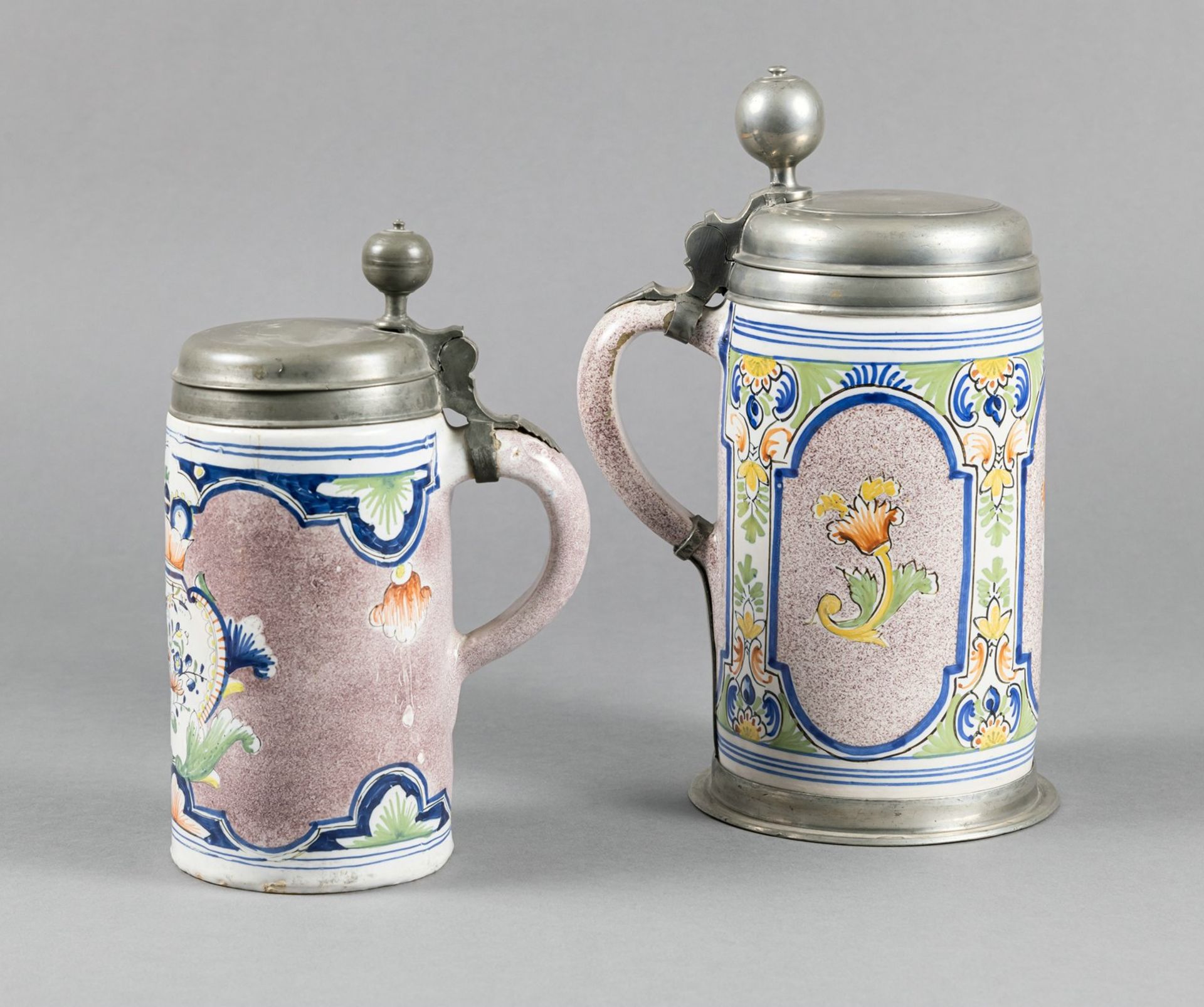 TWO FAIENCE TANKARDS - Image 3 of 7