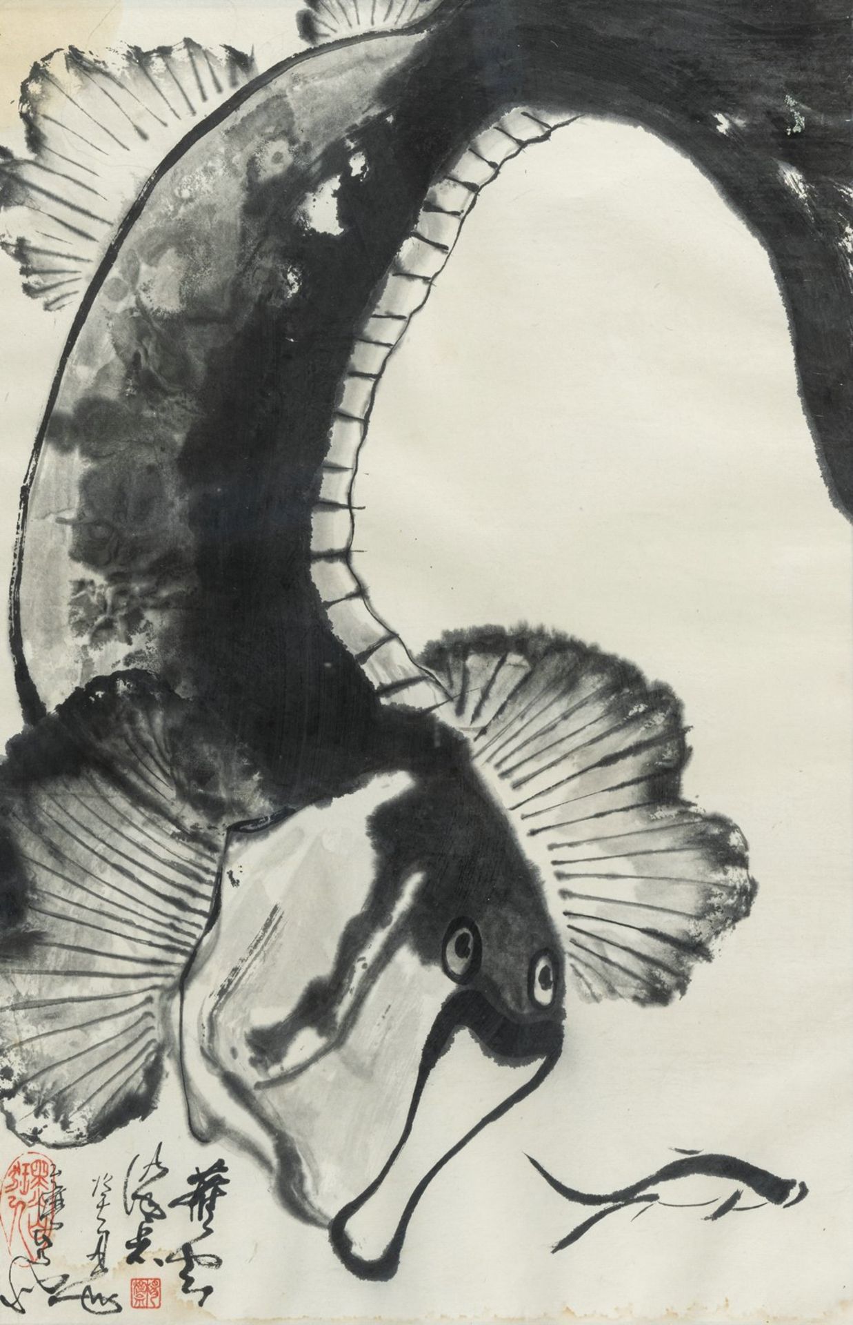A PAINTING OF A KOI