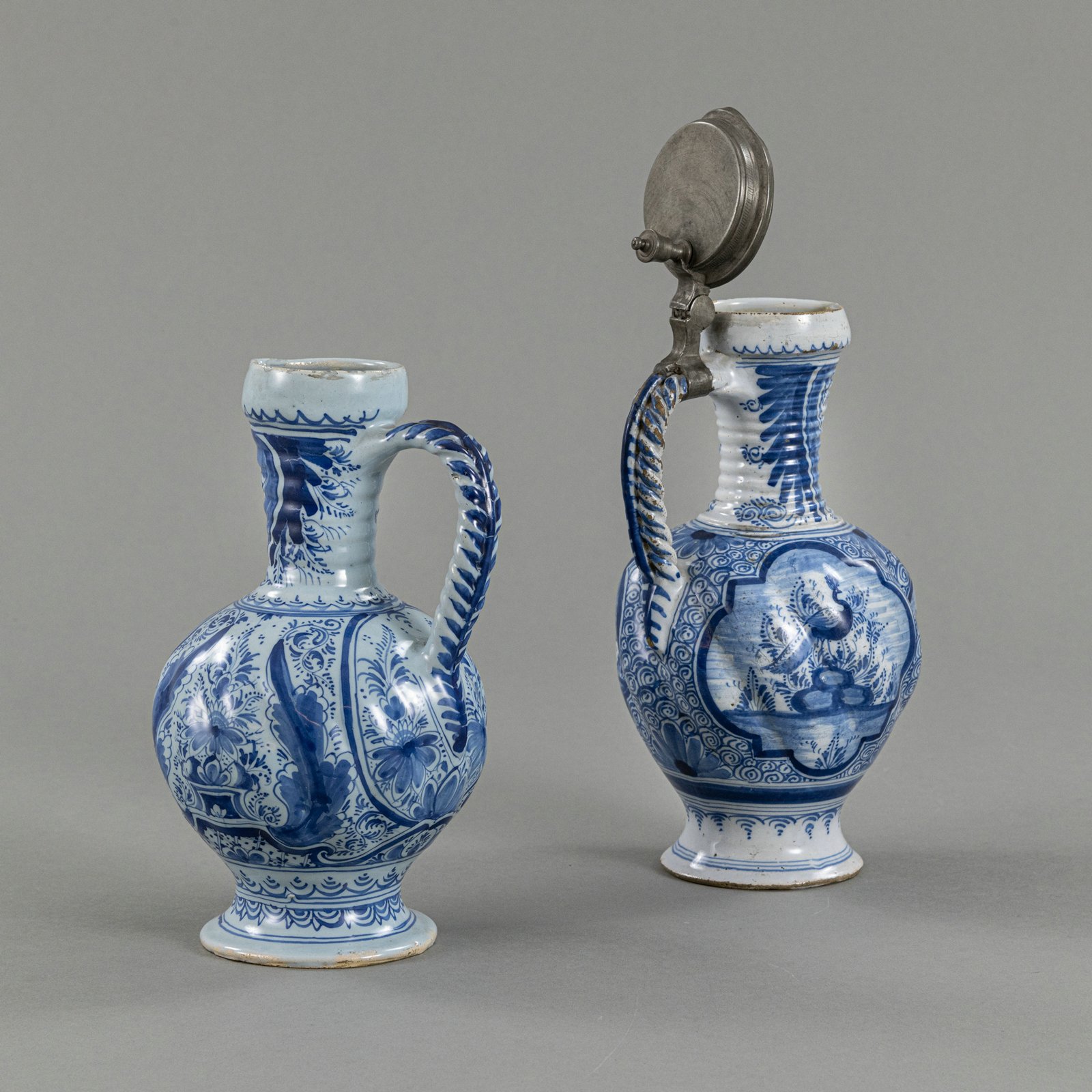 TWO FAIENCE PEAR SHAPED JARS - Image 2 of 6