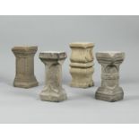 Vier Säulenmodelle im gotischen Stil
