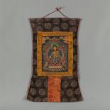 Thangka mit Darstellung des Buddha Maitreya