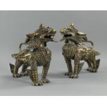 Paar Löwen, Metall, Nepal