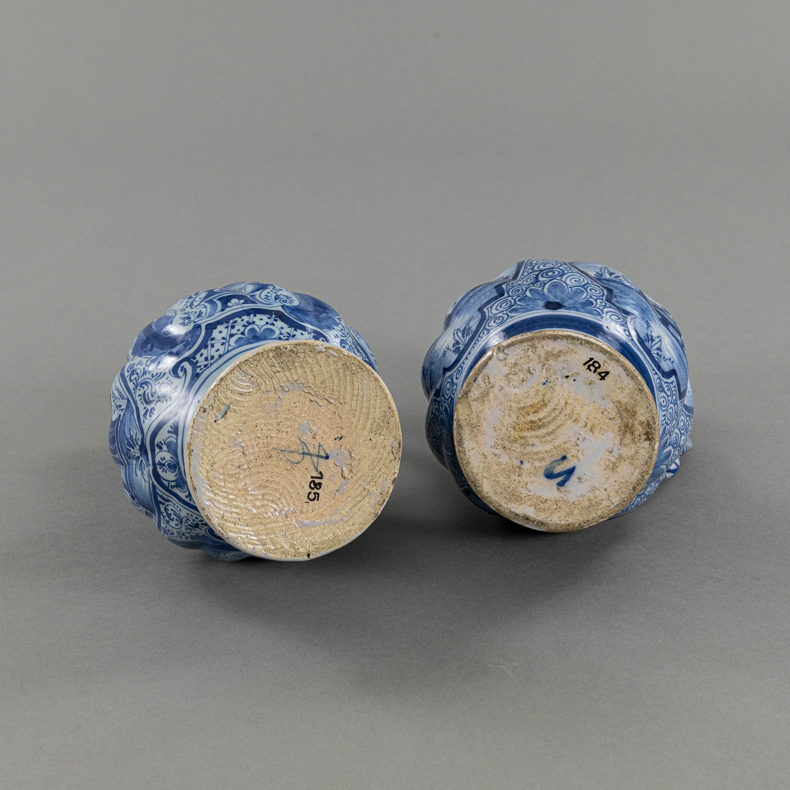 TWO FAIENCE PEAR SHAPED JARS - Image 5 of 6