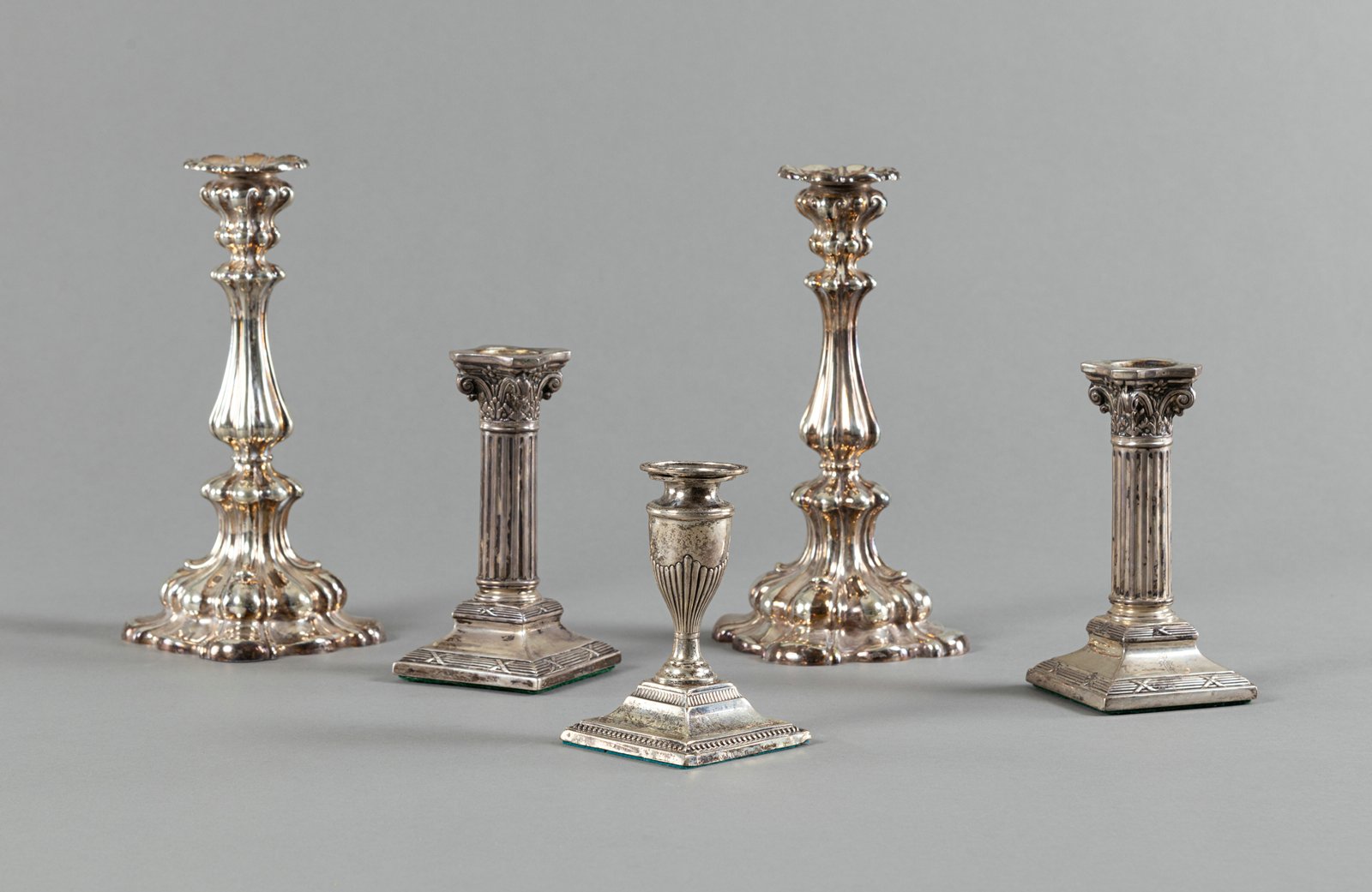 FIVE SILVER CANDLESTICKS - Image 3 of 7
