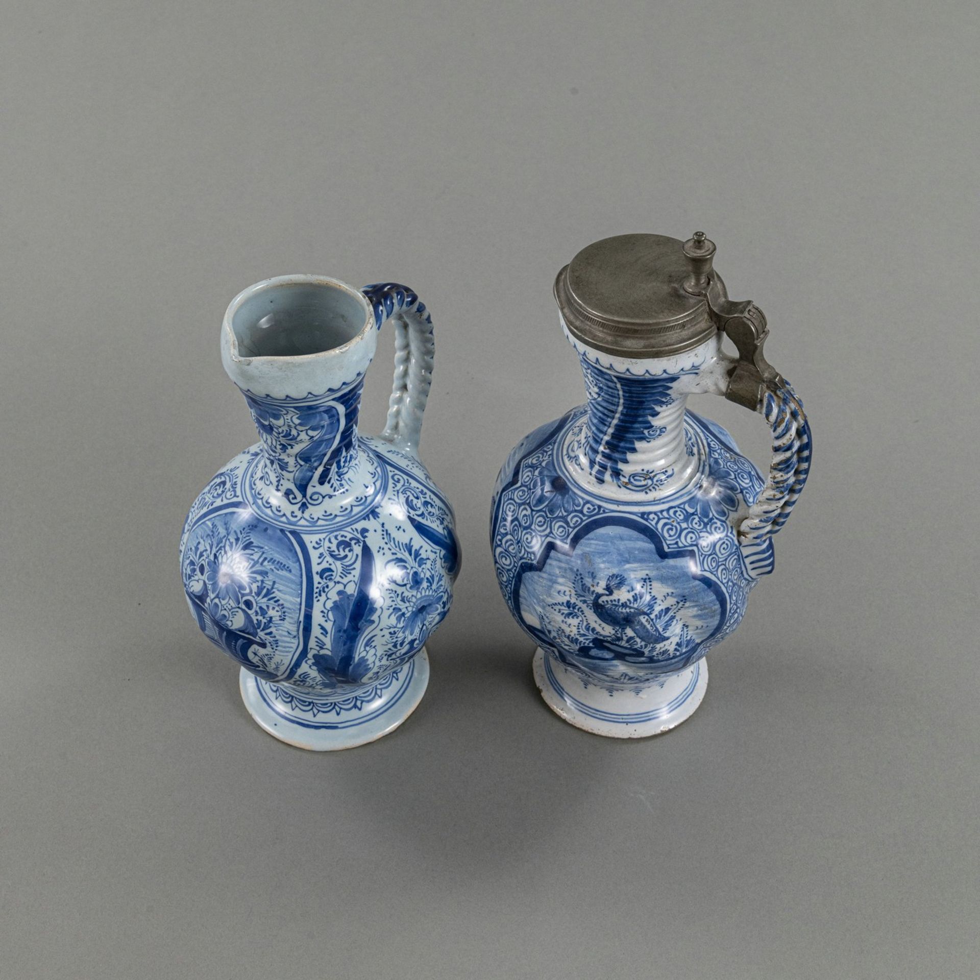 TWO FAIENCE PEAR SHAPED JARS - Image 6 of 6