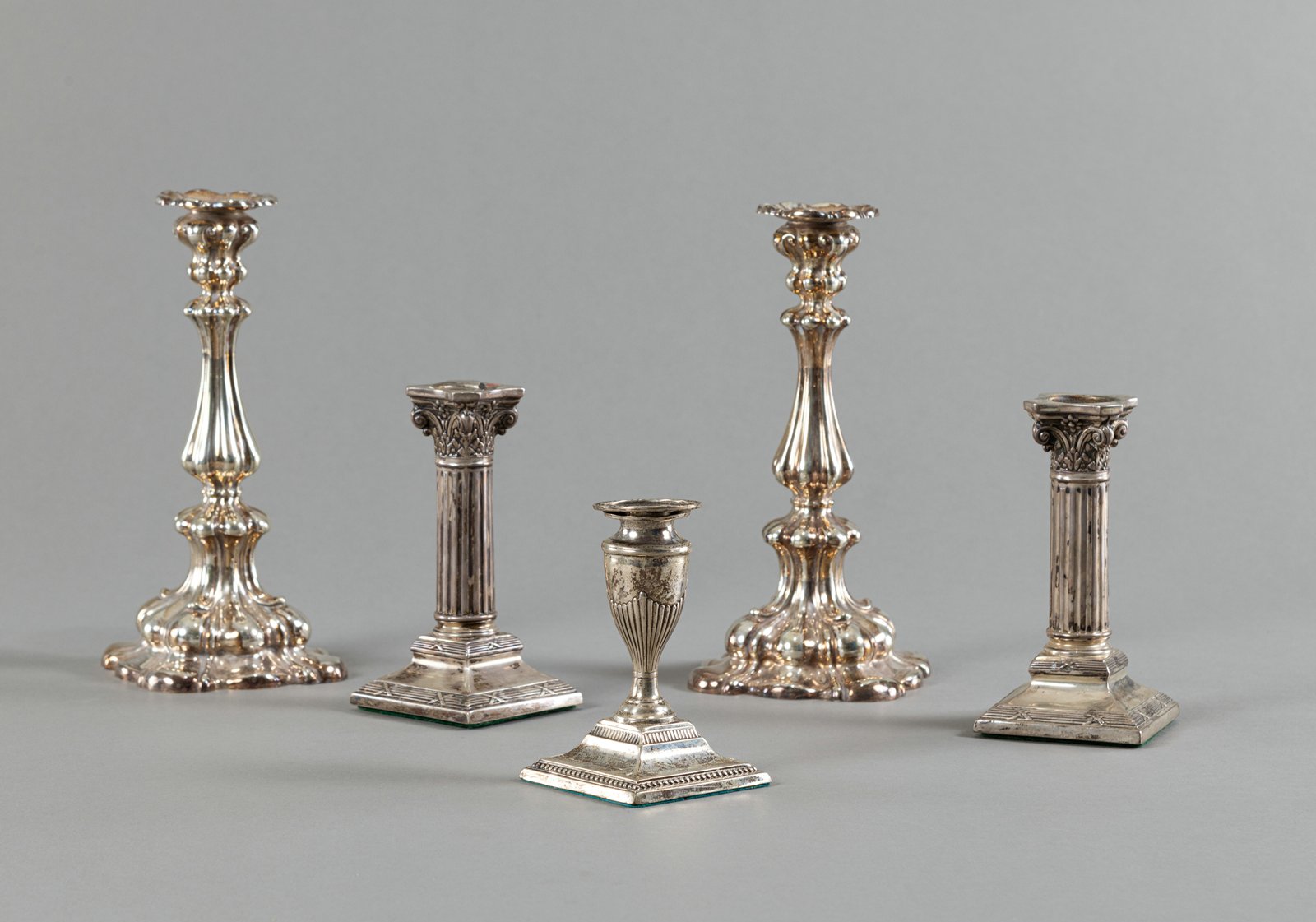 FIVE SILVER CANDLESTICKS - Image 2 of 7