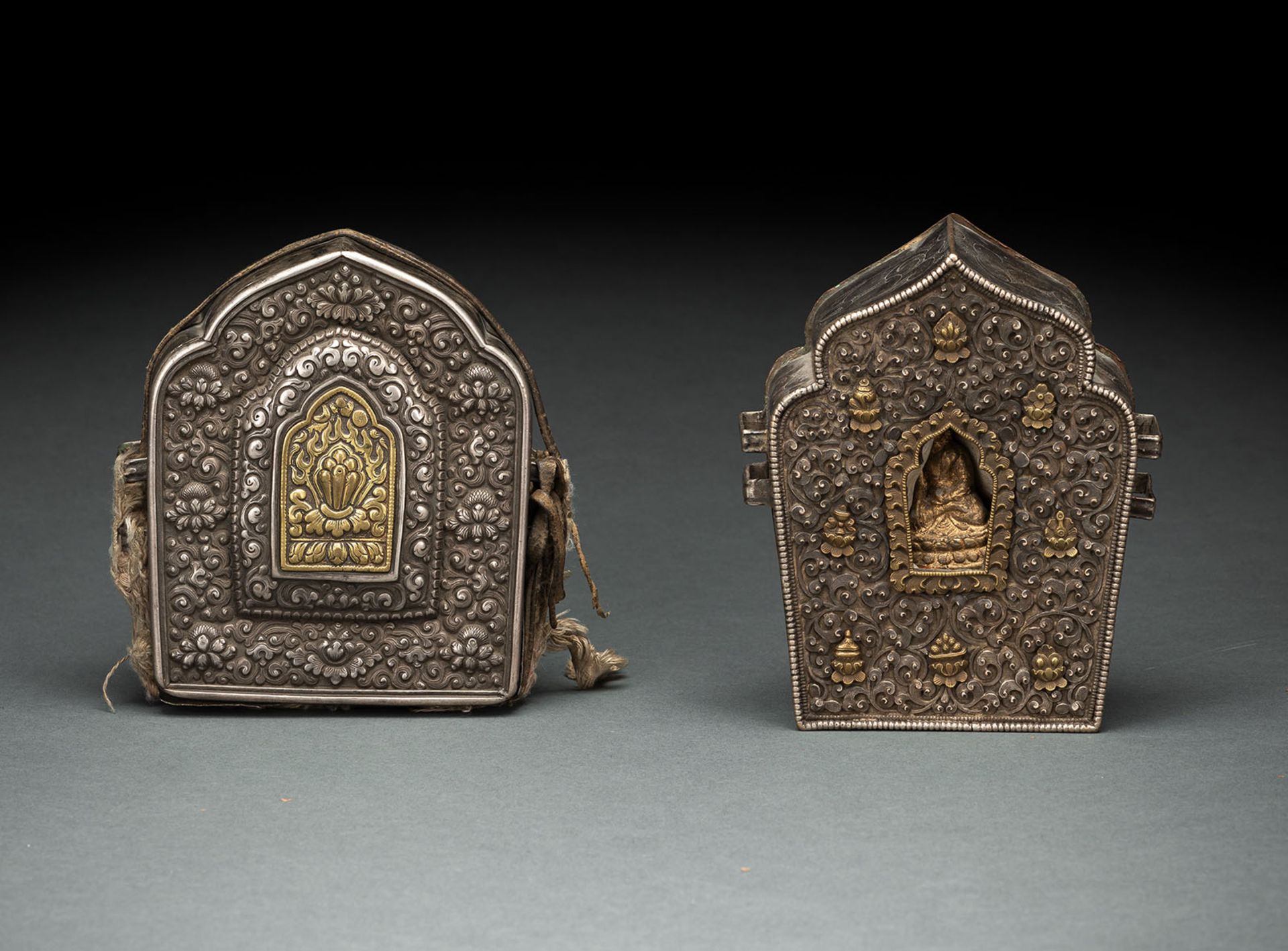 TWO GAU WITH PART-GILT SILVER FRONTS