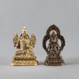 Zwei kleine Bronzen des Thsongkhapa und Vajrasattva