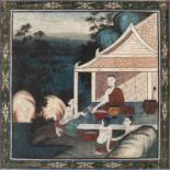 Malerei mit Darstellung einer Mönchszene