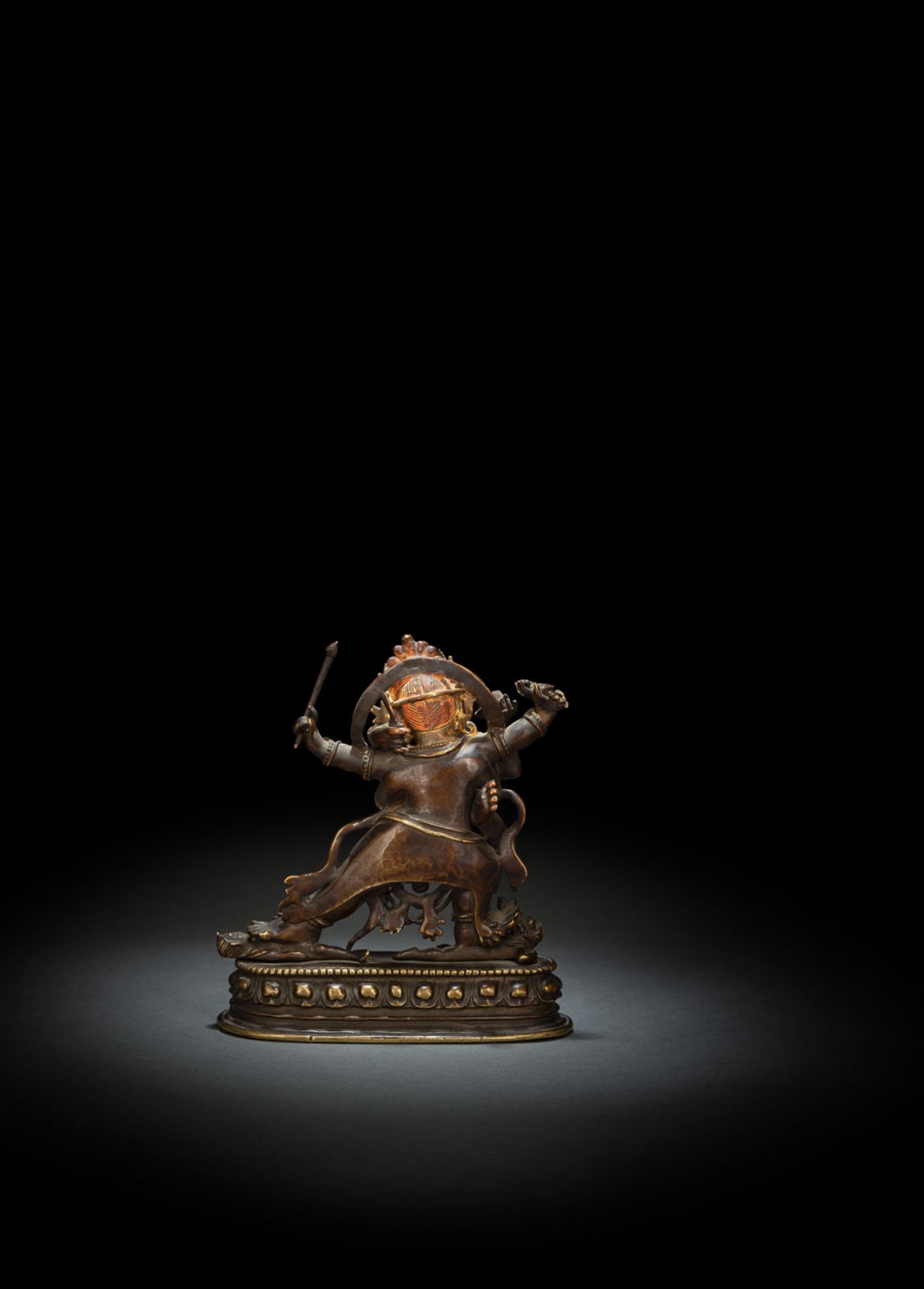 A RARE BRONZE EMANATION OF VAJRAPANI ON A LOTUS - Image 2 of 10