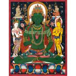 Thangka mit Darstellung des Amoghasiddhi