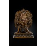 Bedeutende und monumentale feuervergoldete kaiserliche Bronze des Vajrabhairava